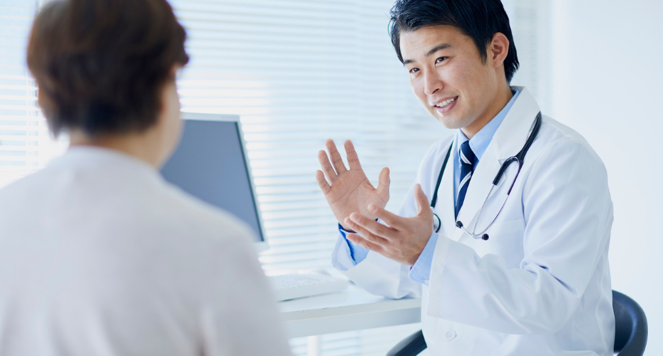 doctor talking to patient
